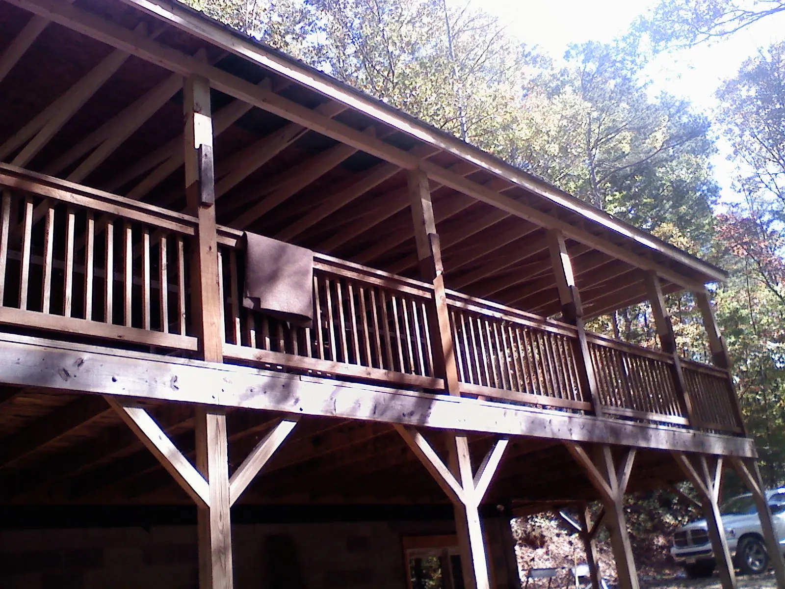 Timber framing under a new elevated porch and deck — Roof Leak Repair in Montville by Roofing Brothers